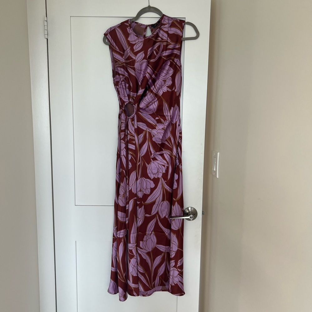 House of Harlow 1960 Red Maxi Dress Mock Neck Sheath